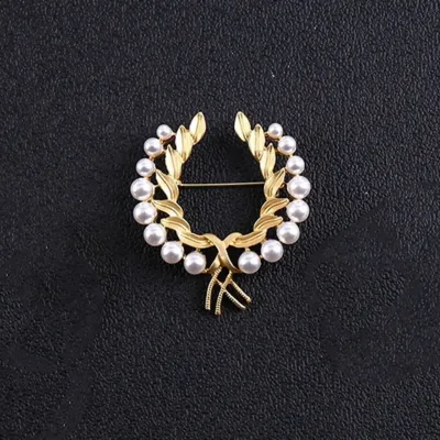 Women Fashion Retro Gold Pearl Wheat Pin/Brooch